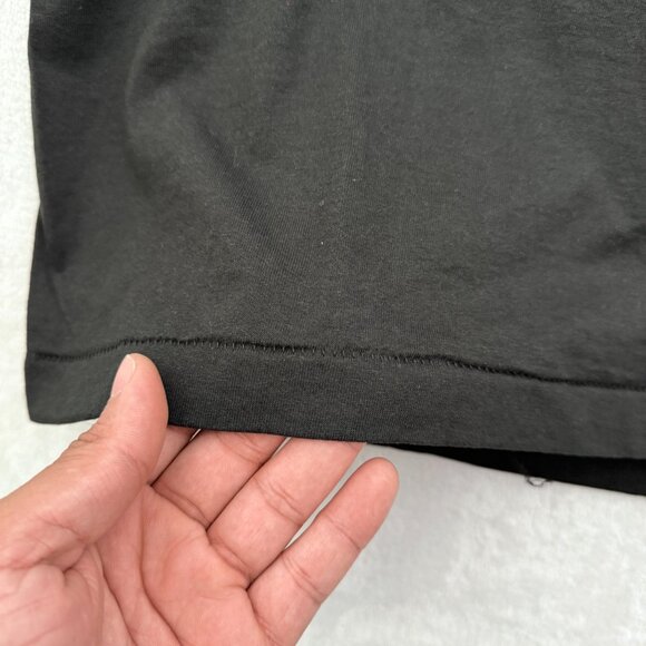 Vintage Fruit Of The Loom T Shirt Mens M Black Blank Single Stitch Made In USA - Picture 3 of 7